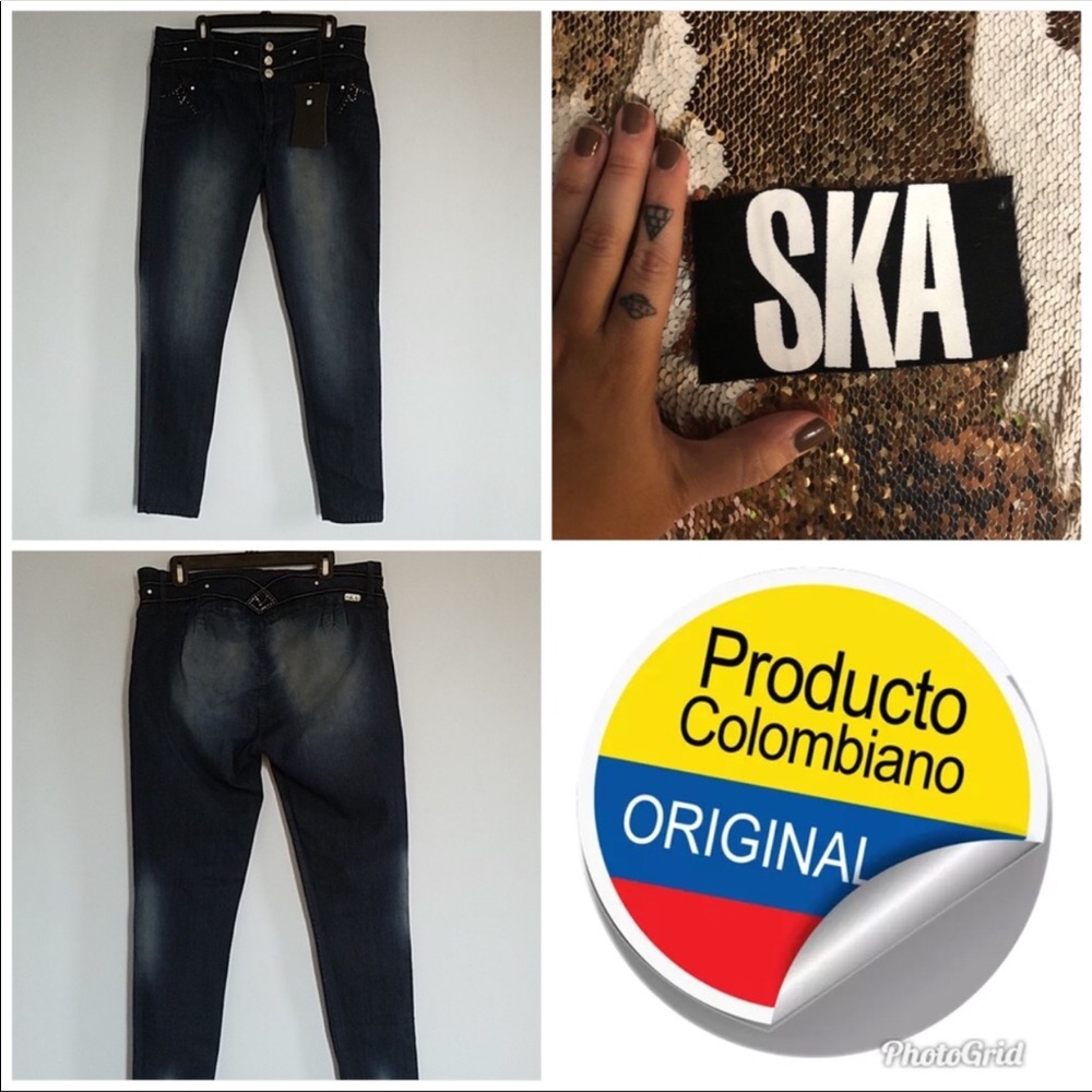 Original Ska Studio Dark Wash Butt Lifting Jeans - Measurements in Last Photo